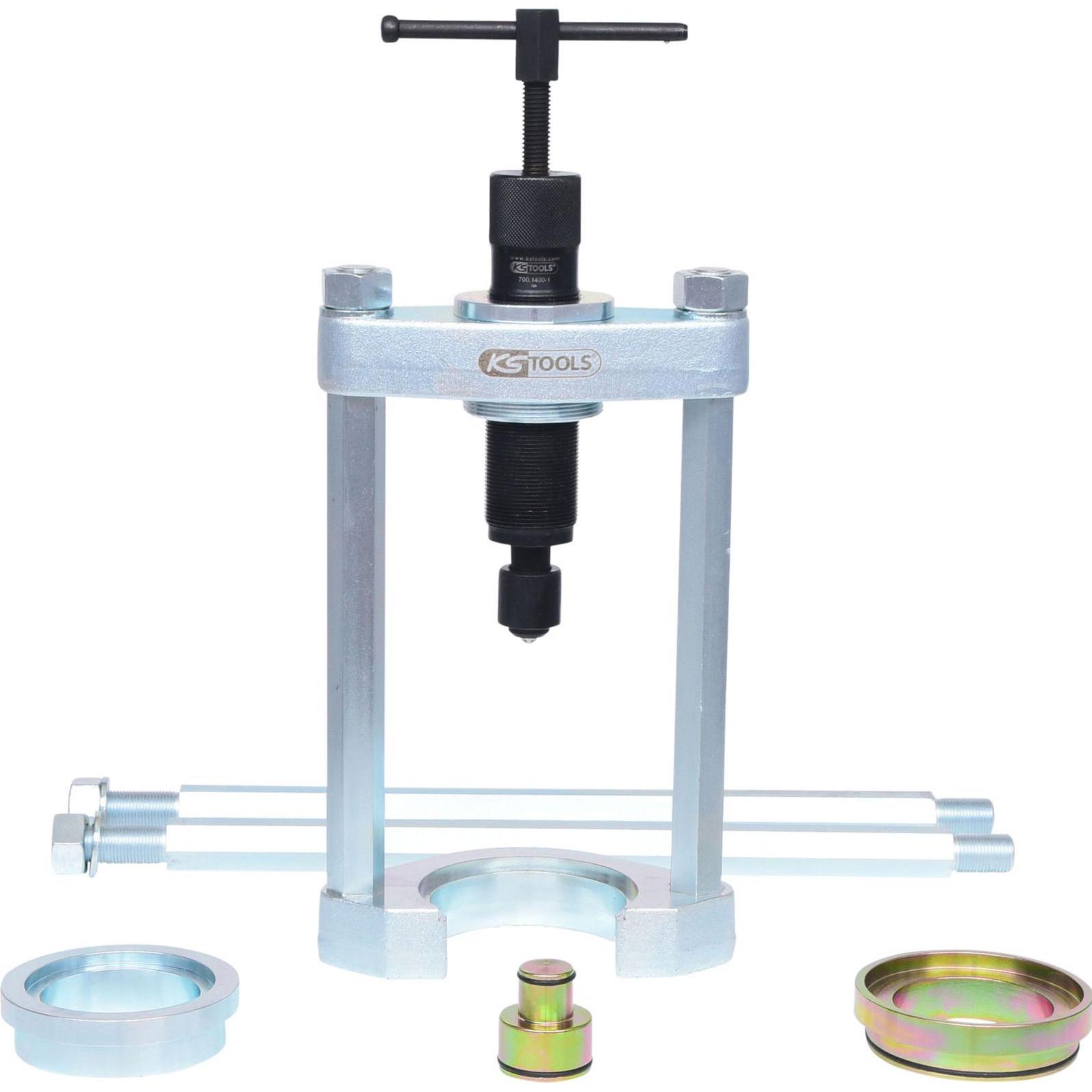 KS Tools, Fahrzeug Werkzeug, Universal-Pressrahmen mit Hydraulikspindel, 6-tlg.