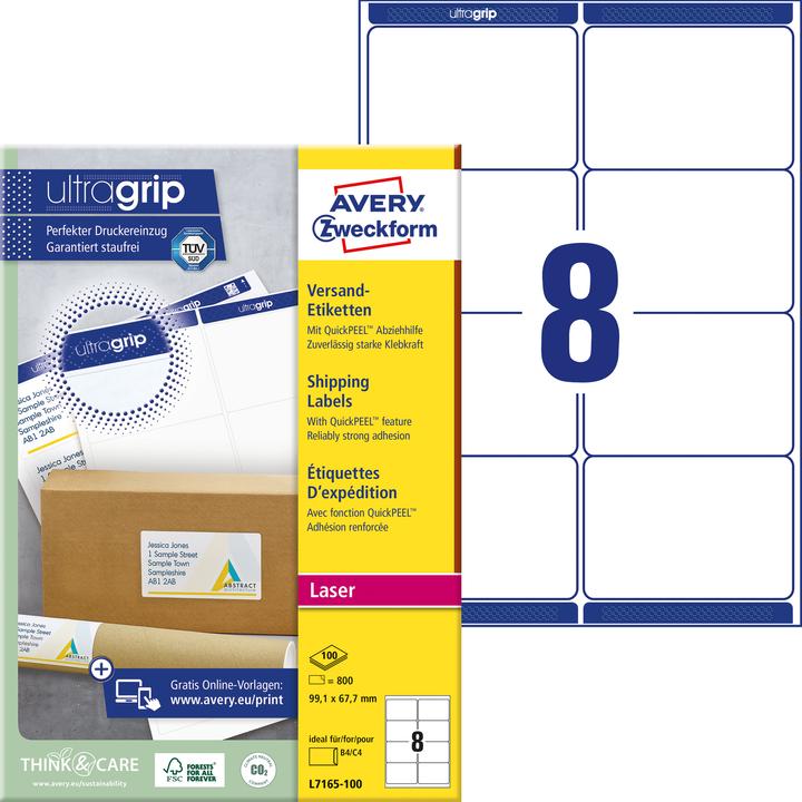 Actual product image Avery Shipping labels