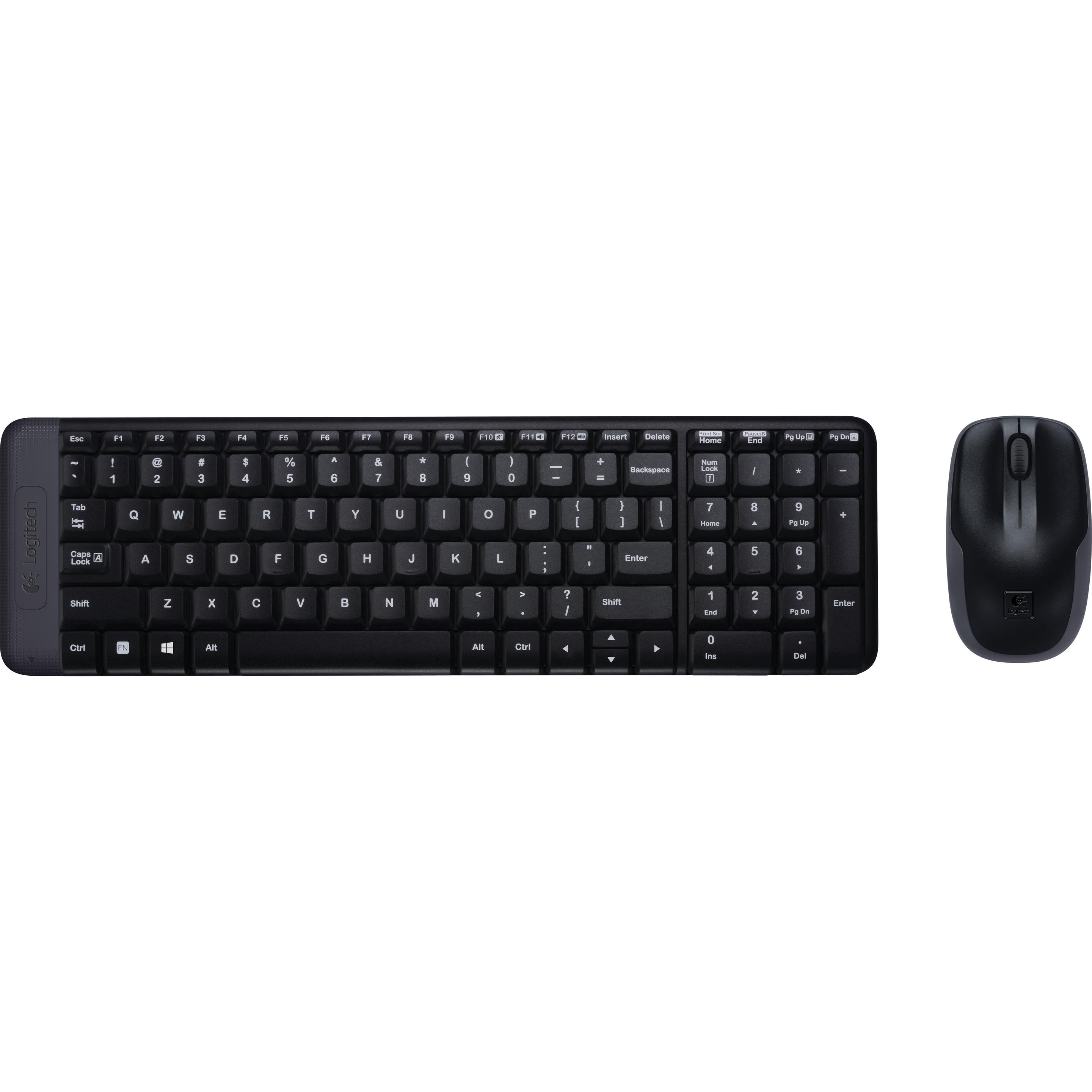 Logitech MK220 (Eng. Int., Kabellos), Tastatur, Schwarz