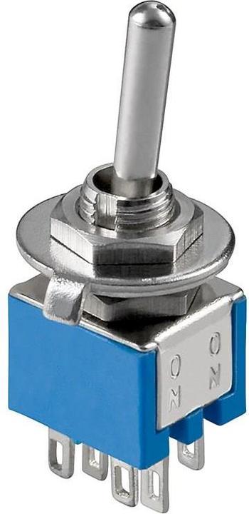 Immagine prodotto Goobay Kippschalter Miniatur, 2x UM, 6 Pins, blaues Gehäuse