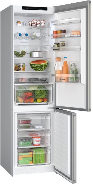 Actual product image Bosch Hausgeräte Series 4, Freestanding fridge-freezer combination with freezer section below, 203 x 60 cm (363 l)