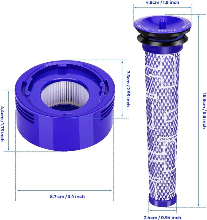 Immagine prodotto Plutoos Filtro per Dyson, sostituisce il filtro e il prefiltro per l'aspirapolvere Dyson V8 V7 Animal