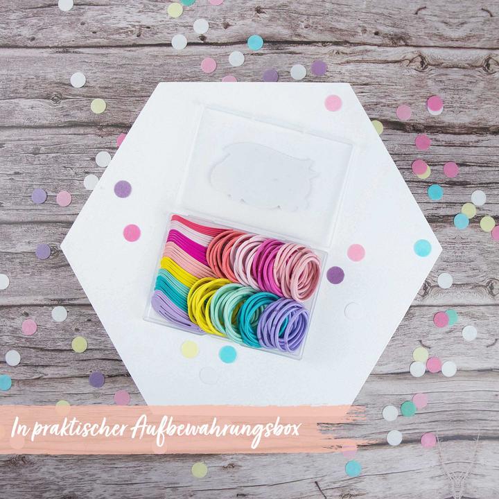 Immagine prodotto Papierdrachen Scatola di elastici per capelli per bambini + fascette per capelli