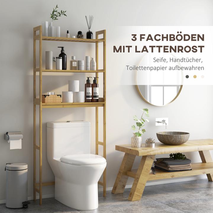 Produktbild Kleankin Badregal mit 3 Ebenen (68 x 20 x 165 cm)