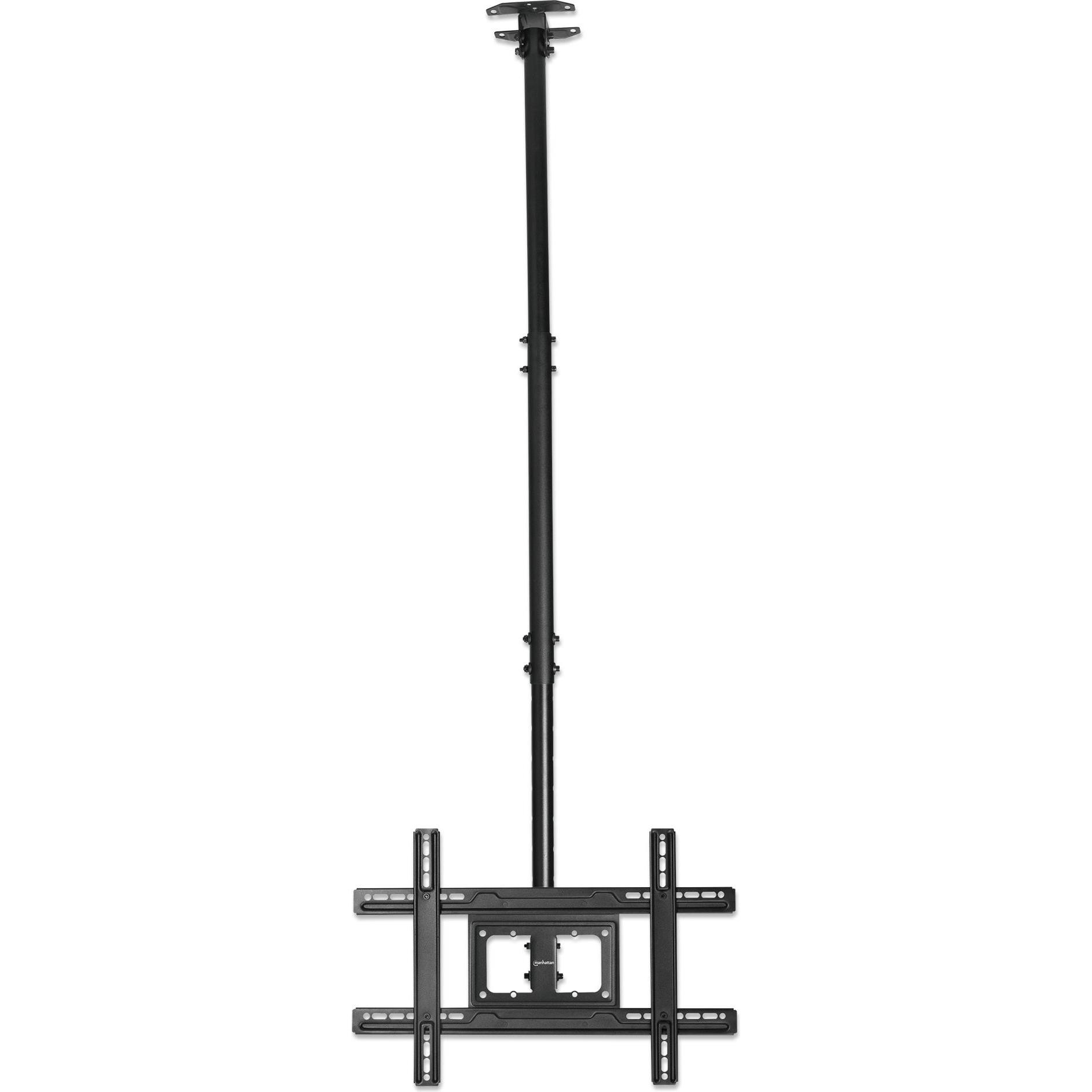 Manhattan Supporto a soffitto per TV regolabile in altezza (Soffitto, 80", 50 kg), Supporto da parete TV, Nero