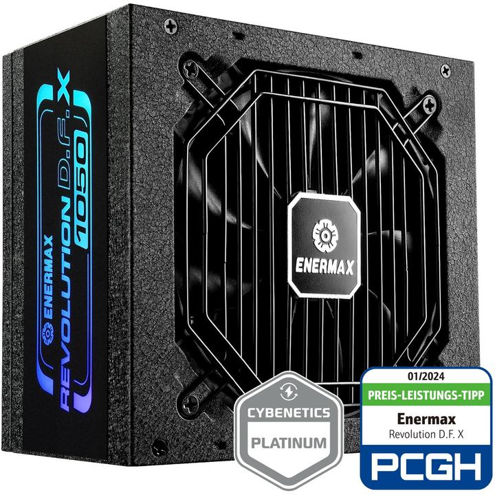 Produktbild Enermax Revolution D.F. X ARGB ATX3.0 PCI-e 5.0 Gaming PC Netzteil 1050W 80Plus Gold Vollmodular 2X (1050 W)
