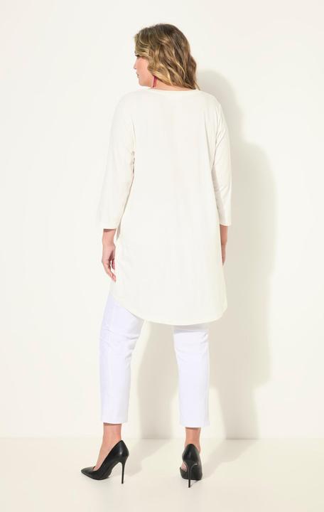 Actual product image Miamoda A-Line 3/4-Sleeve Rose Pattern T-Shirt (48)