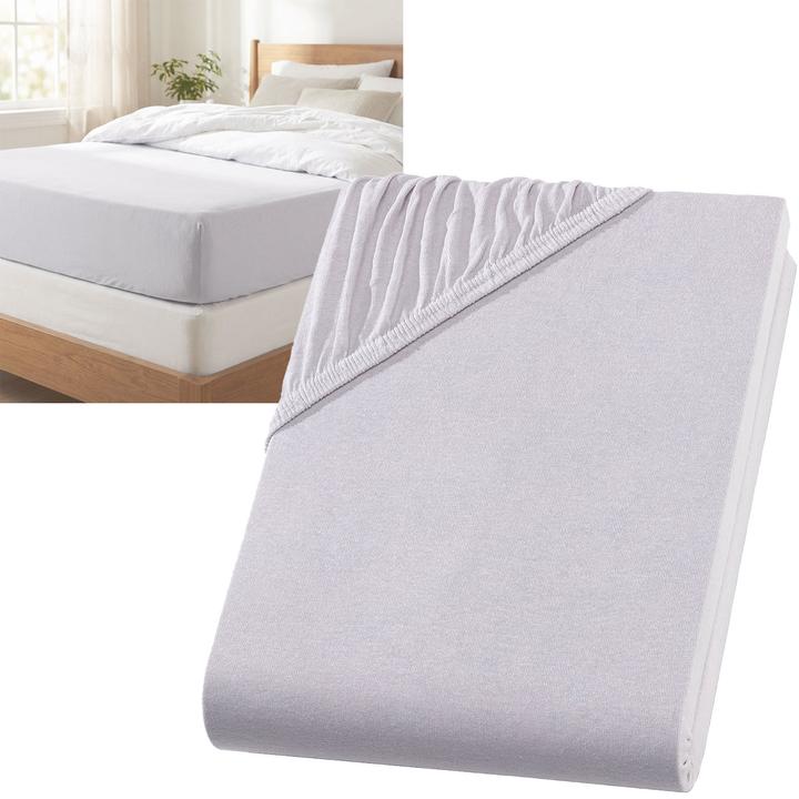 Produktbild Casativo Premium Spannbetttuch für Boxspringbett & Wasserbett - Fixleintuch Silber, 140-160x220 cm - 190g/m2 (140-160 x 220 cm)
