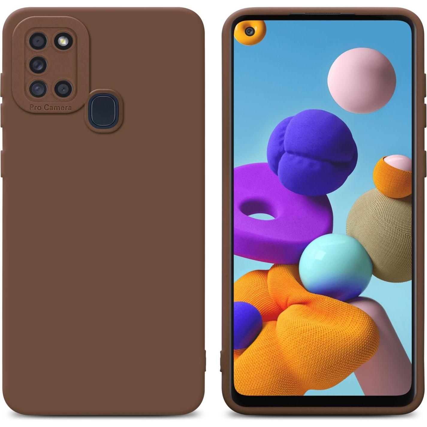 Thumbnail - Cadorabo Hülle für Samsung Galaxy A21s im TPU Fluid LM162 Style (Samsung Galaxy A21s), Smartphone Hülle, Braun