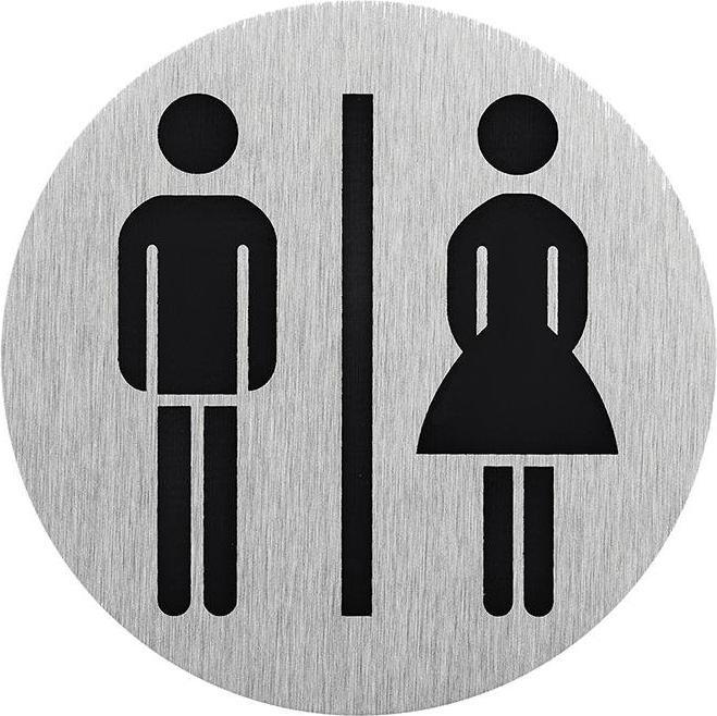 ProPlus Aluminium Türschild Bild Frau / Mann " Ø75mm"