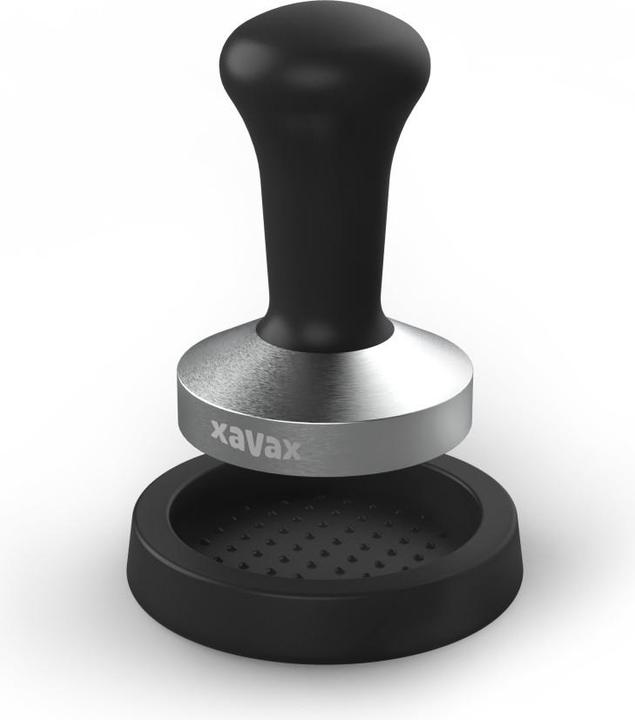 Produktbild Xavax Tamping-Set, Tamper 58 mm, Edelstahl, mit Tampermatte, rutschfest, Schwarz