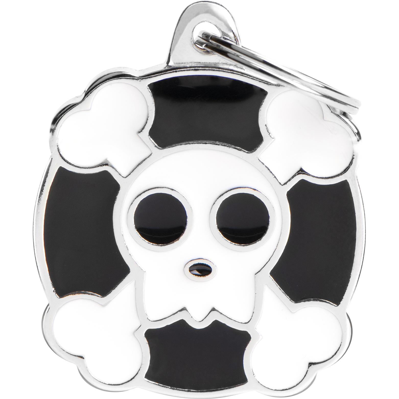 Myfamily Ciondolo MyFa tegn, teschio stor, Collare + Guinzaglio