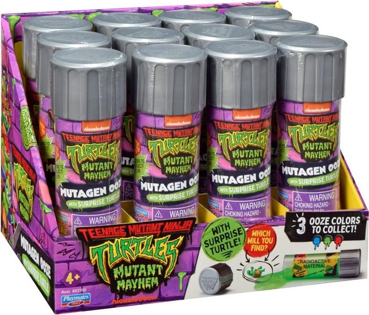 Actual product image Playmates Teenage Mutant Ninja Turtles: Mutant Mayhem Ooze Cannisters with Figures Assortment (12)