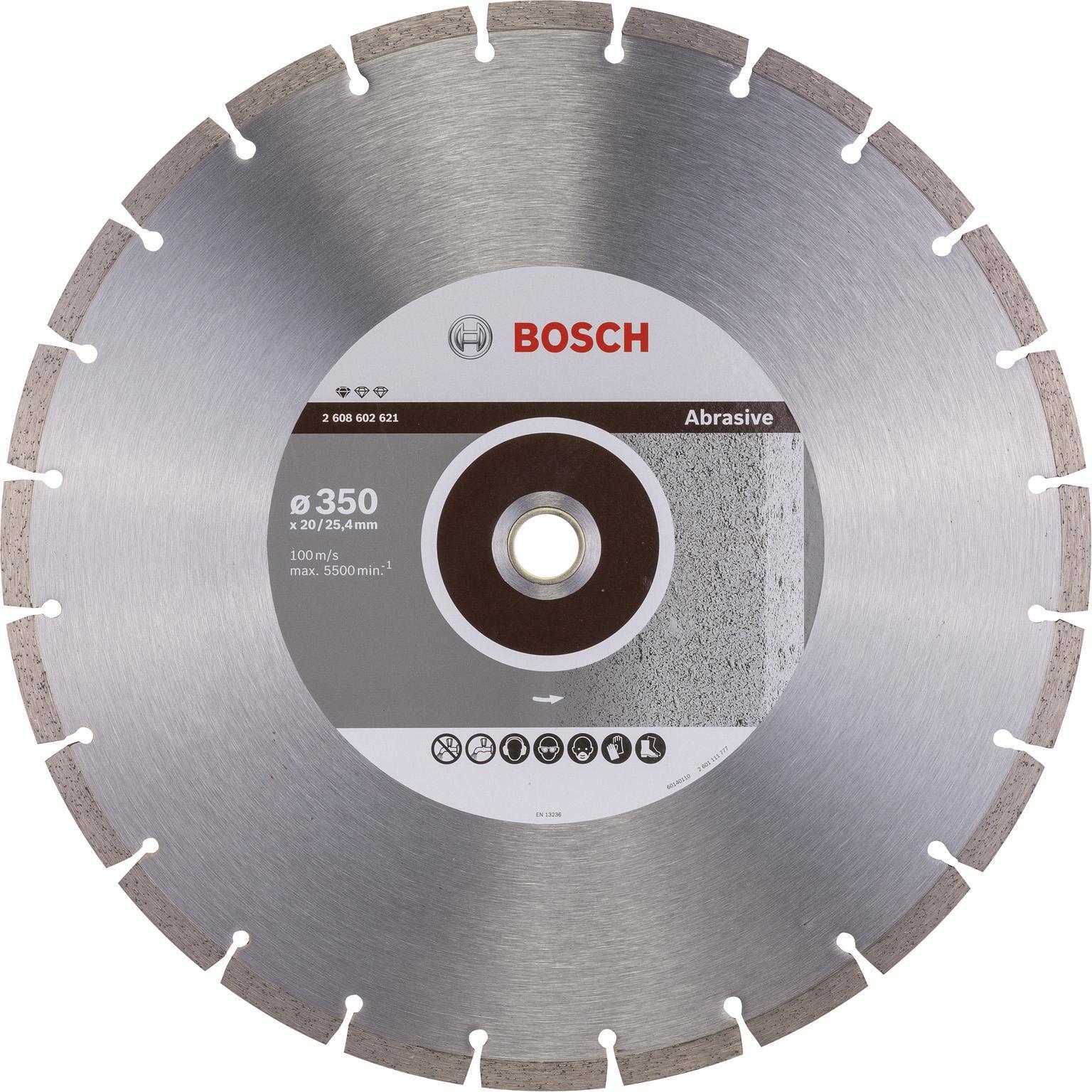 Bosch Professional Zubehör, Sägeblatt, Diamanttrennscheibe Standard for Abrasive, 350 x 20,00/25,40 x 2,8 x 10 mm