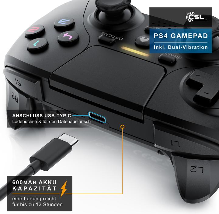 Produktbild CSL Nintendo Switch Gamepad, Wireless Bluetooth Controller, HD Rumble, Turbo Button, Akku, USB Typ C (Switch)