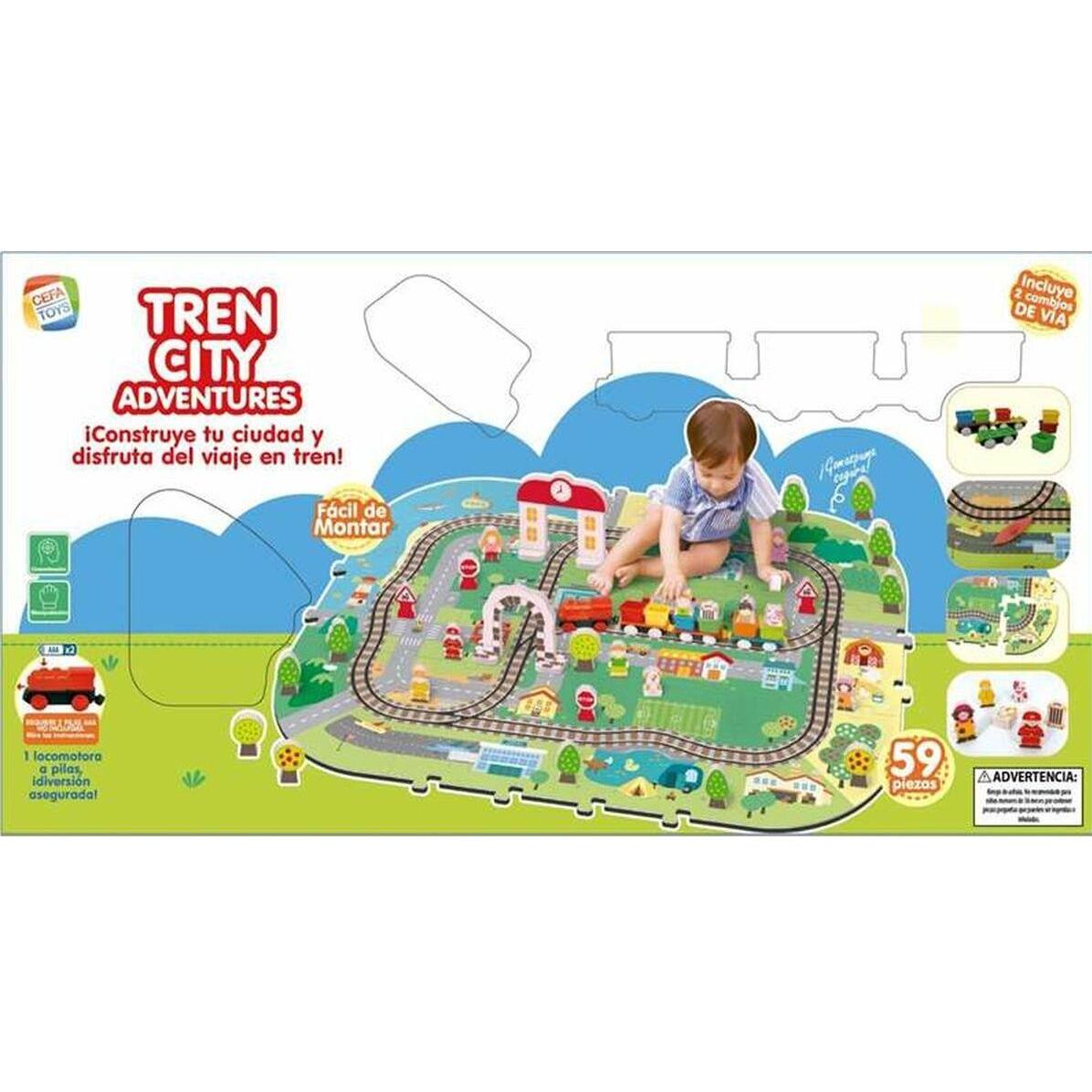 Cefa Toys, Tappetino da gioco, Abenteuer in Train City (180 x 120 cm)