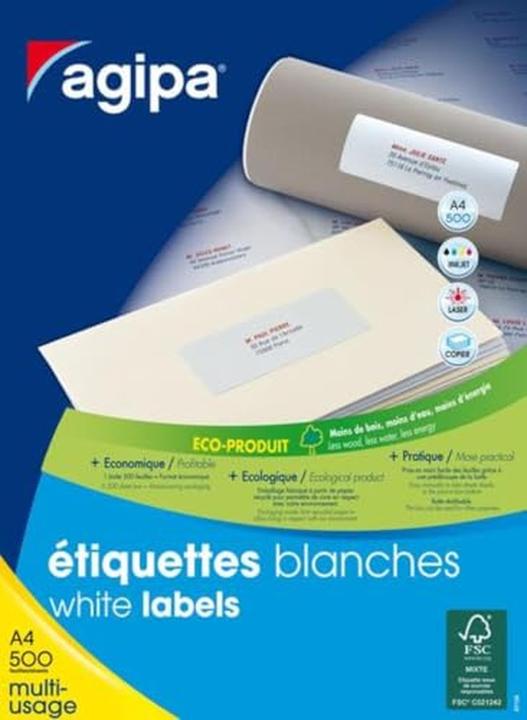 Actual product image Agipa Address labels, 105 x 148.5 mm, whiteá
