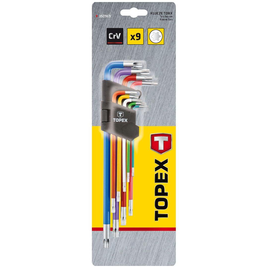 Thumbnail - Topex, Sechskantschlüssel, Torx-Schlüsselsatz, Typ L T10-T50 9-tlg. (35D969)