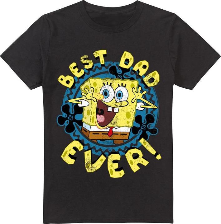 Actual product image Spongebob Squarepants Mens Best Dad Ever Fathers Day T-Shirt