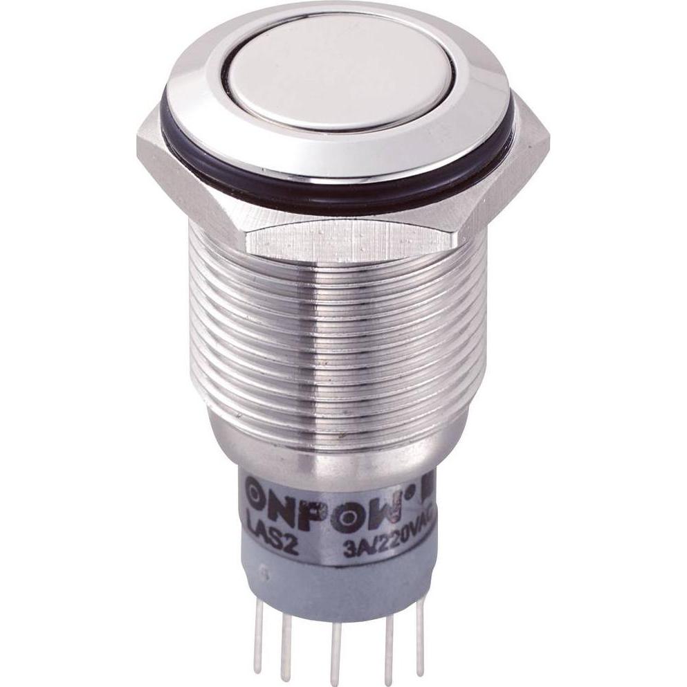 Tru Components 701967 LAS2GQF-22Z/S/P Vandalismusgeschützter Druckschalter 250 V, Taster + Schalter, Silber