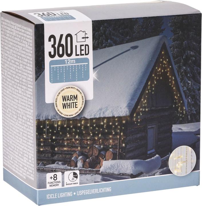 Actual product image Christmas Gifts Christmas tree lights outdoor light curtain 360 LED timer controller warm white (15 m)