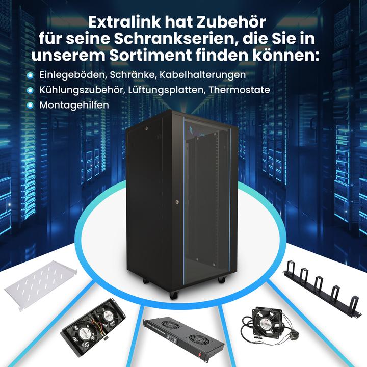 Image du produit Extralink 27U 1000mm floor cabinet black (27 HE, Rack 19 pouces)