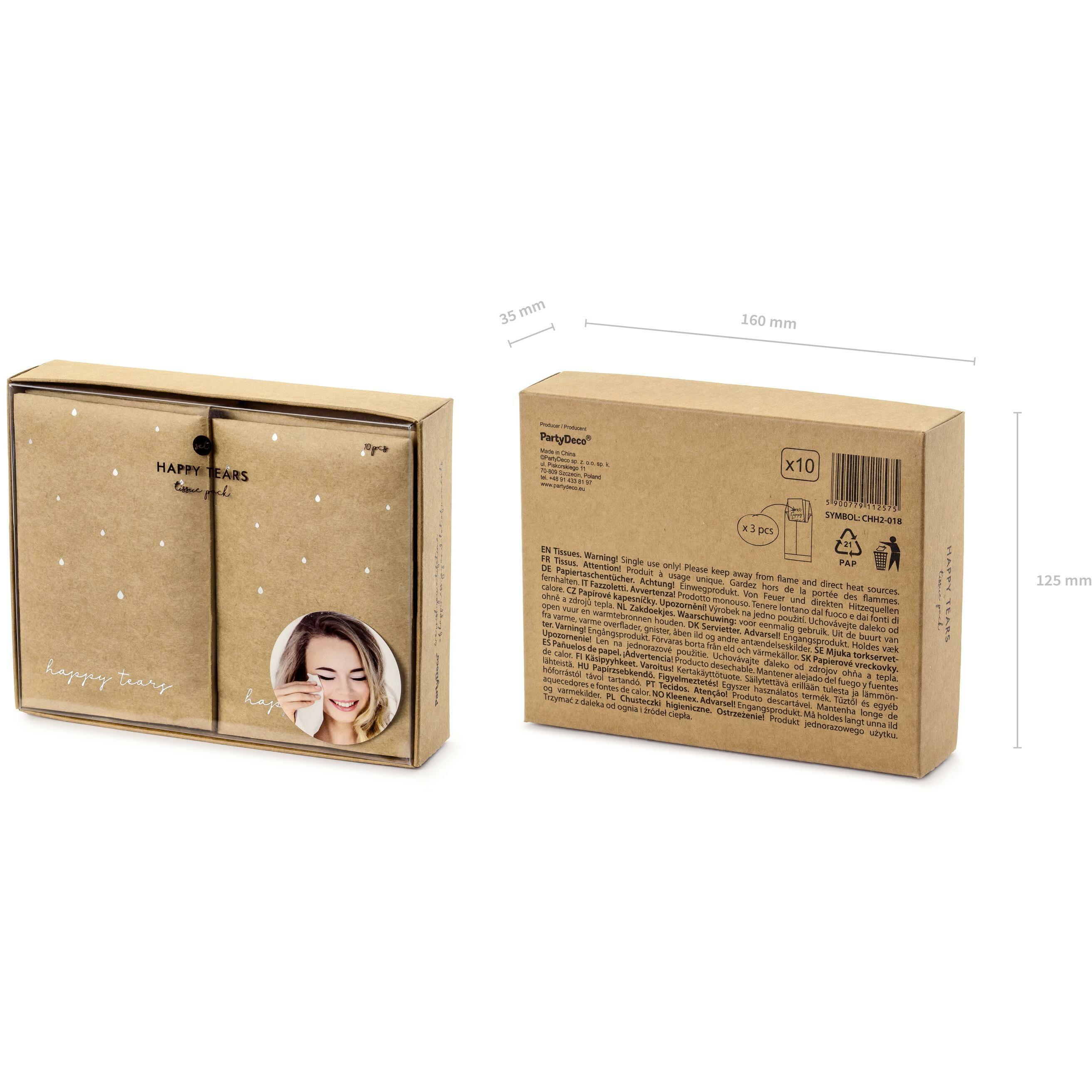 Thumbnail - Partydeco Partyaccessoire Taschentuch happy tears 7.5 x 12 cm, 10 Stk