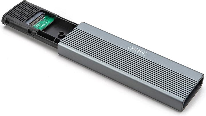 Actual product image Digitus USB M.2 hard disk enclosure, SSD, external, NVMe, 10Gbps, USB 3.1 Gen2, aluminum, toolfree (M.2 2242, M.2 2260, M.2 2280, M.2 2230)