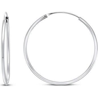 Brilio, Ohrringe, Silver - Timeless silver round earrings EA020 - Diameter: 4 cm