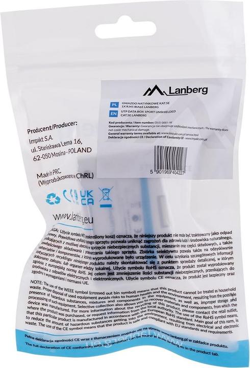 Produktbild Lanberg OU5-0001-W Steckdose RJ-45