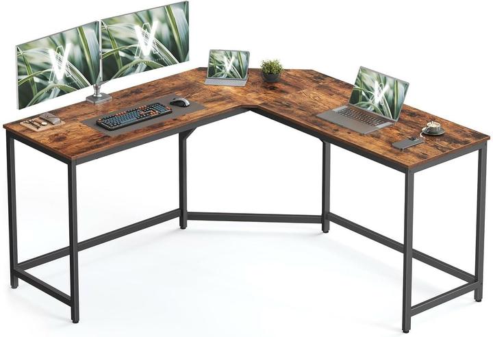 Actual product image Vasagle Desk brown L-shaped, O-leg frame black 149.0 x 50.0 cm (149 x 149 x 76 cm)