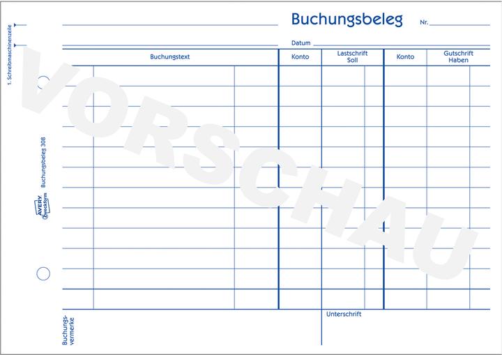 Nährwerte und Zutaten Avery Buchungsbeleg (50 x)