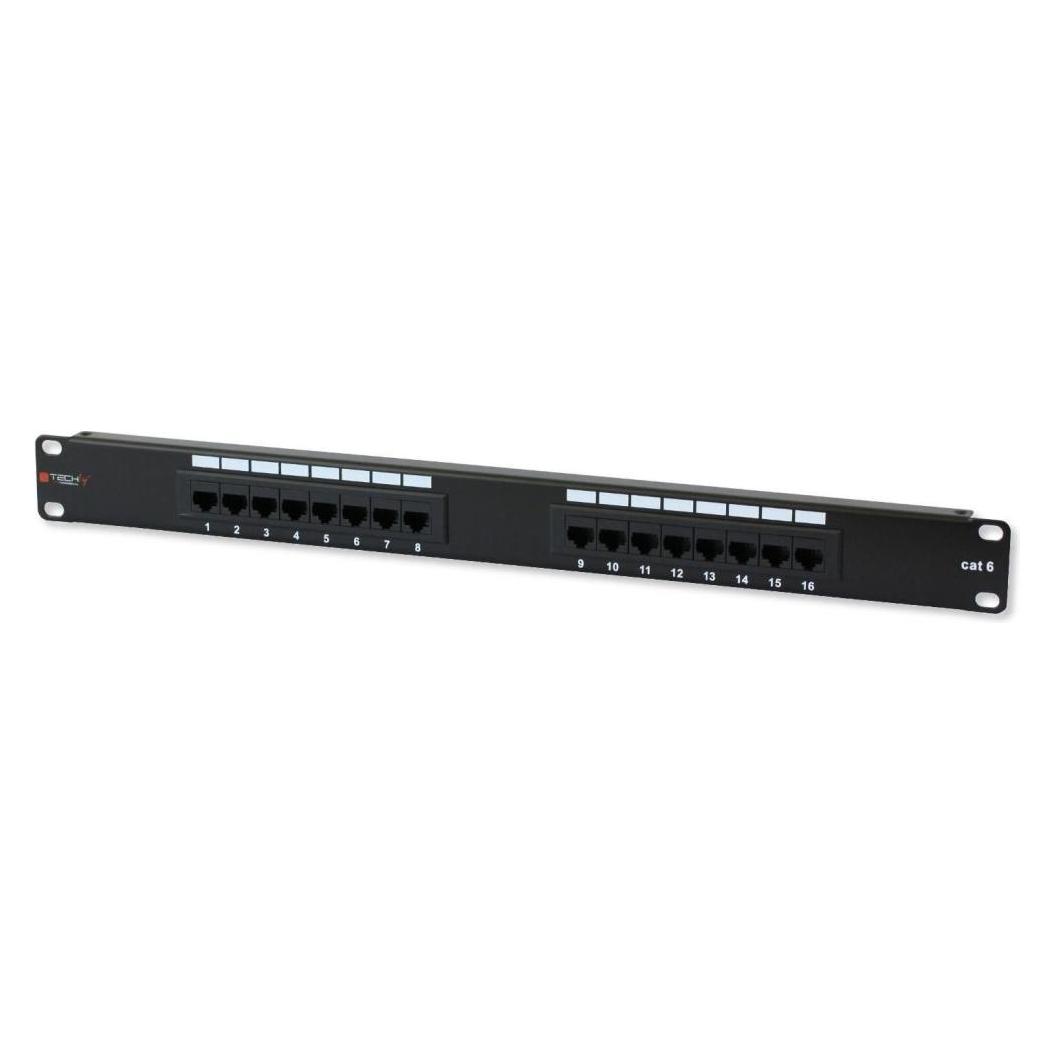 Techly 16 x RJ45, Server Zubehör, Schwarz