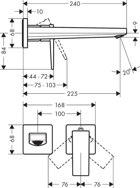 Immagine prodotto hansgrohe METROPOL Miscelatore a 2 fori per lavabo 225 mm bianco opaco
