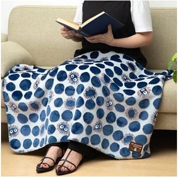 Marushin, Decke, Mon Voisin Totoro - Couverture moirée Silhouette de Noiraude 70x100 cm (70 x 100 cm)
