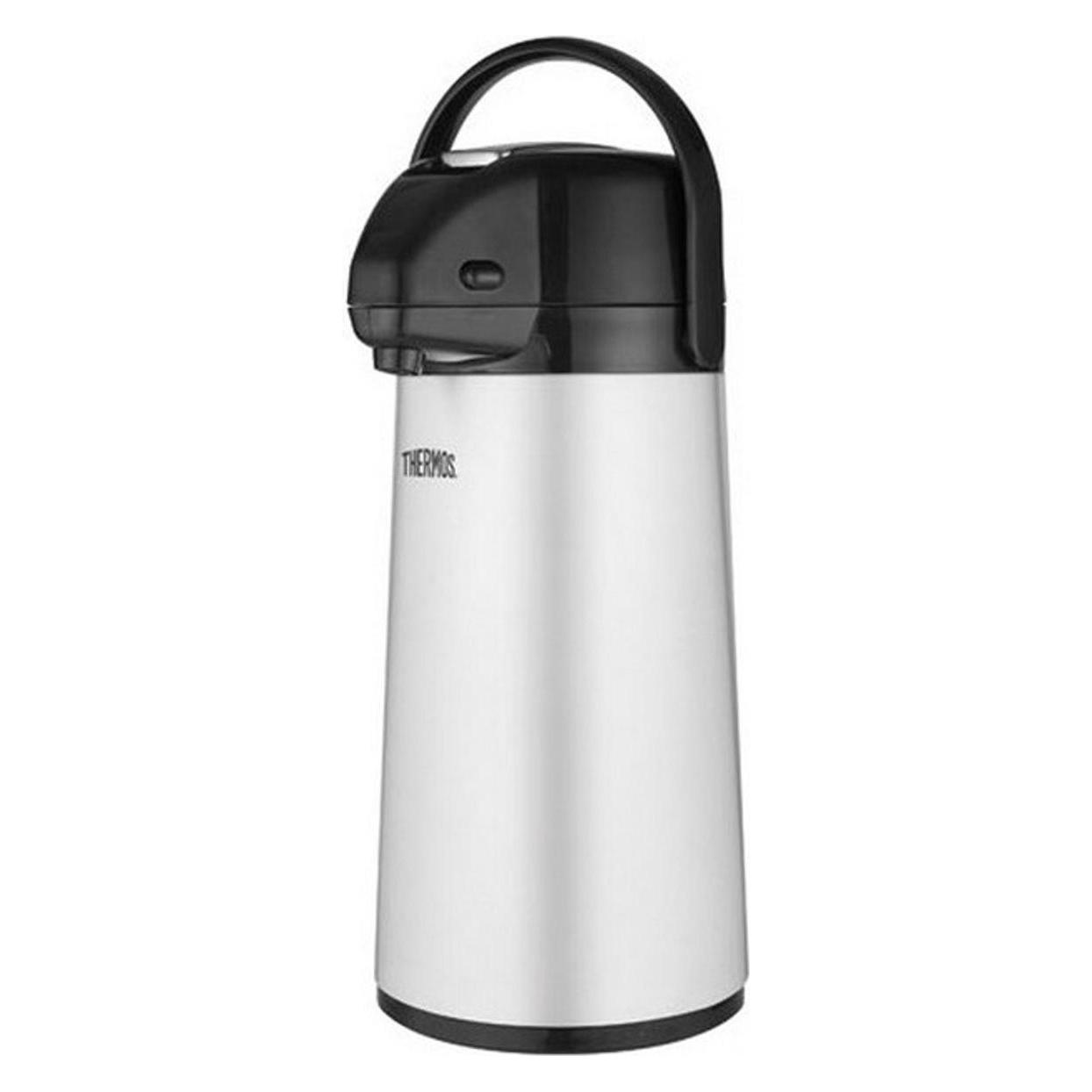 Thermos Kan - Pomp - Rvs - 2, 2L, Thermosfles, Zilver