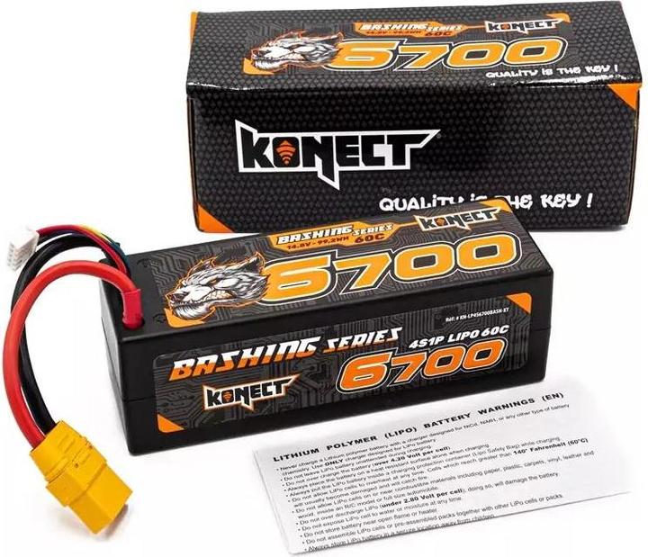 Produktbild Konect RC-Akku LiPo 6700 mAh 14.8 V 60C Bashing (14.80 V, 6700 mAh)