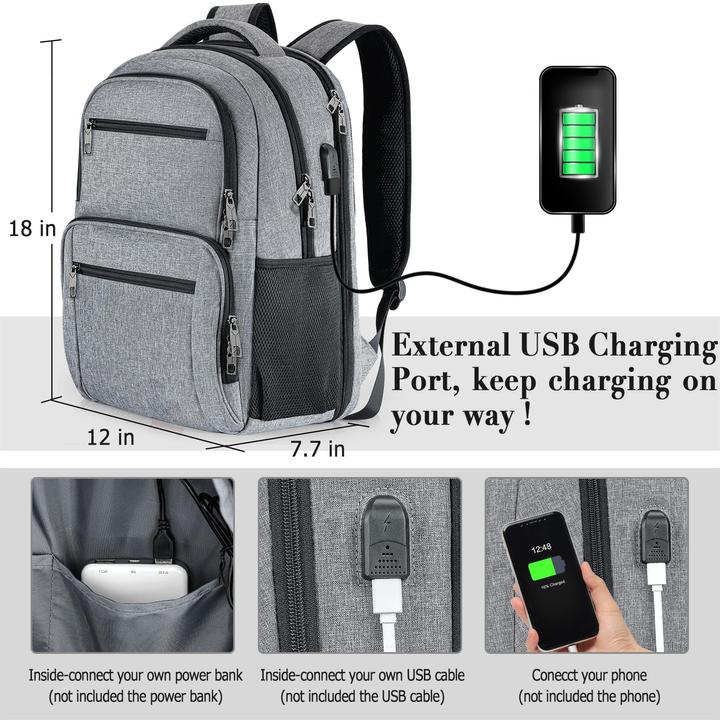 Image du produit Only-Bags.Store Sac à dos, sac à dos scolaire étanche travail ordinateur portable avec port de charge USB, sac à (32 l)