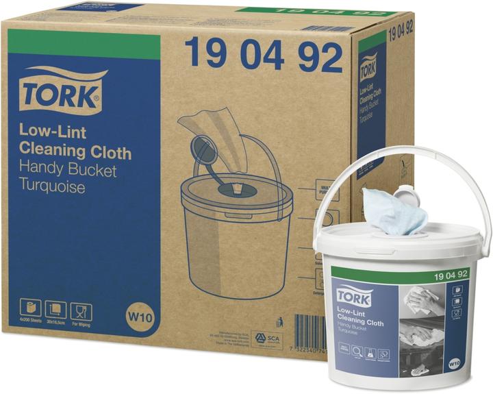 Actual product image Tork Low-lint cleaning wipes in W10 dispenser bucket, 1-ply 190492 Quantity: 80 (800 pcs.)