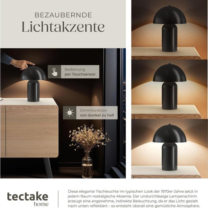 Actual product image tectake small retro table lamp Kade, dimmable, 40W