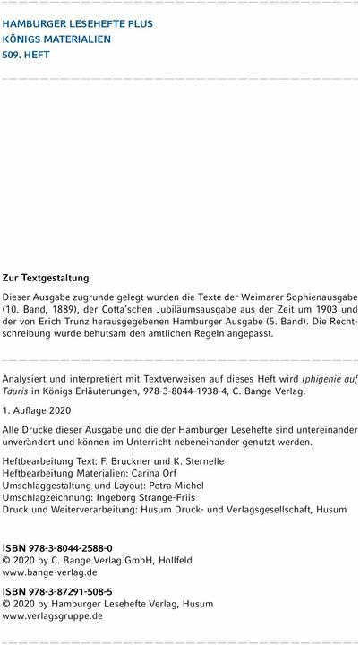 Immagine prodotto Iphigenie auf Tauris (Tedesco, Johann Wolfgang di Goethe, 2020)