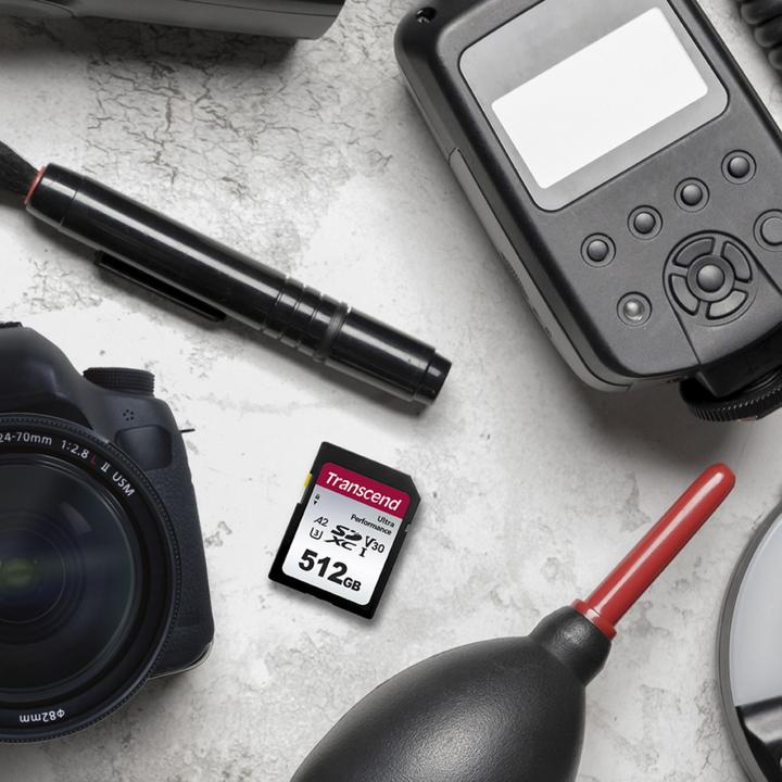 Actual product image Transcend SD Card SDXC SDC340S 160/90 MB/s (512 GB, SDXC, U3, UHS-I)