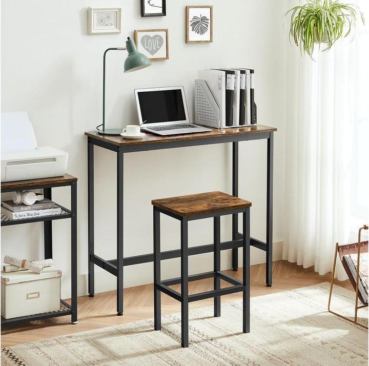 Image du produit Vasagle Bartisch 40/90 x 65 cm/100 cm, Braun/Schwarz, Tiefe (100 x 40 x 90 cm)