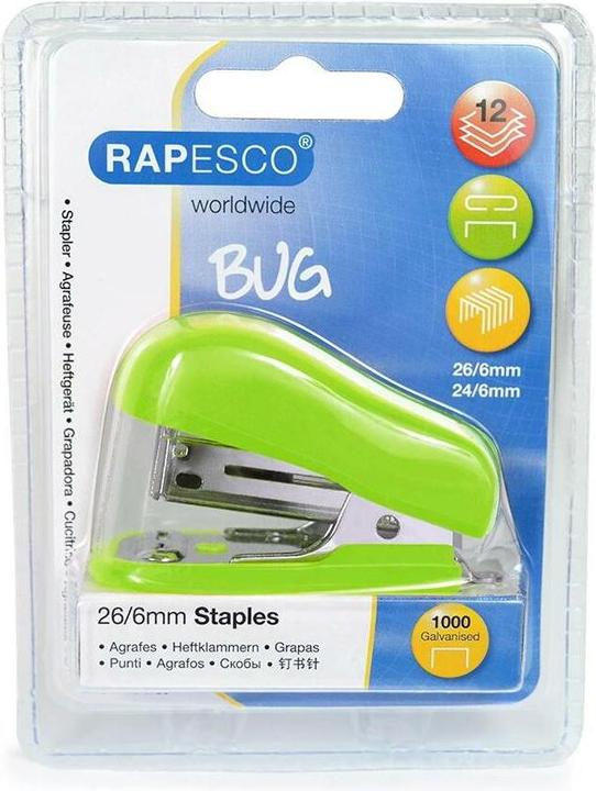 Actual product image Rapesco 1411 Bug Mini Stapler - 12 sheets - Green (12 Sheets)