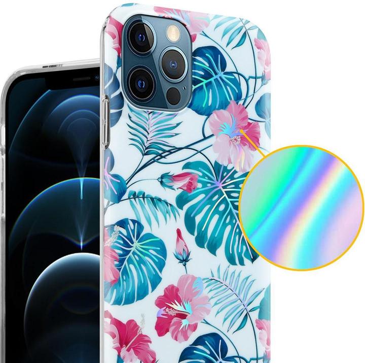 Image du produit Cadorabo Couverture IMD TPU Fleurs & Feuilles colorées (Apple iPhone 12 Pro Max)