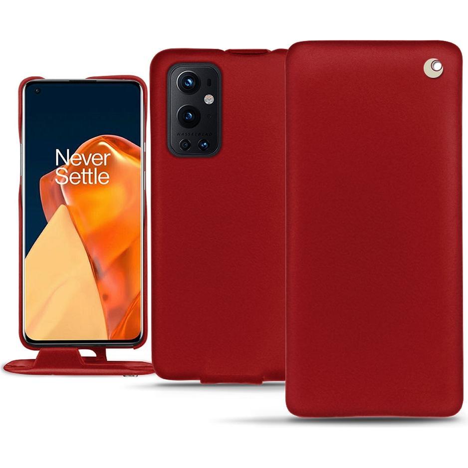 Noreve Lederschutzhülle vertikal (OnePlus 9 Pro), Smartphone Hülle, Rot