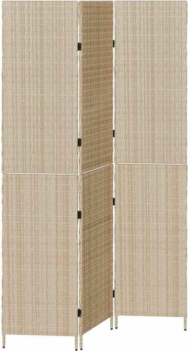 Produktbild vidaXL Raumteiler 3-teilig Faltbar Beige 146x200 cm Poly Rattan