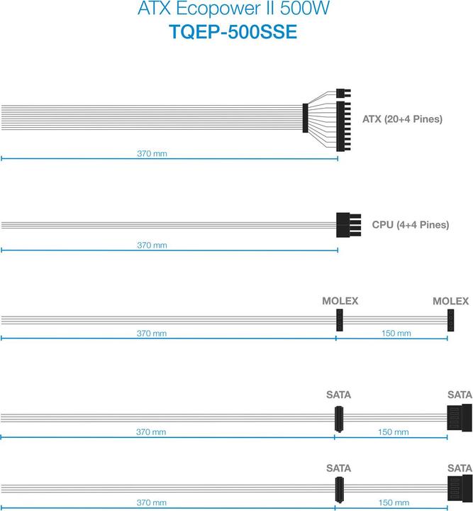 Actual product image Tooq Technology TQEP-500SSE 500 W (500 W)