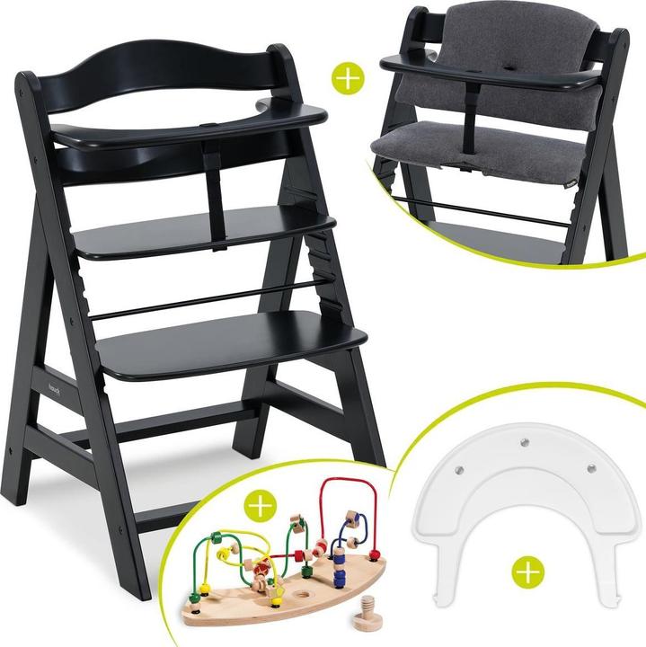 Hauck Hochstühle Hochstuhl Alpha Plus Black - im Sparset inkl. (Hochstuhl)