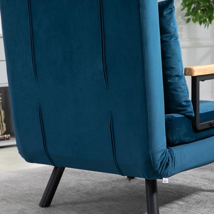 Immagine prodotto Homcom Schlafsofa Stahl, Polyester Blau